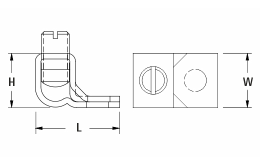 Copper Lay-In Ground Lugs drawing
